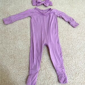 Little Sleepies Lavender One Piece with Bow